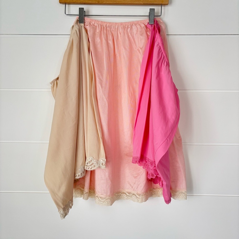 Vintage Slip Skirts Bundle of Three Pink and Nude Size Medium - Picture 1 of 15